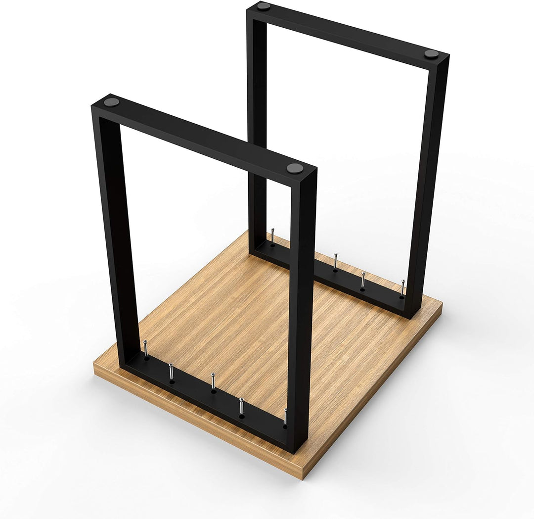 sossai® Stahl Tischkufen (pulverbeschichtet) TKK1 | Farbe: Schwarz | 2 Stück | Breite 60 cm x Höhe 7