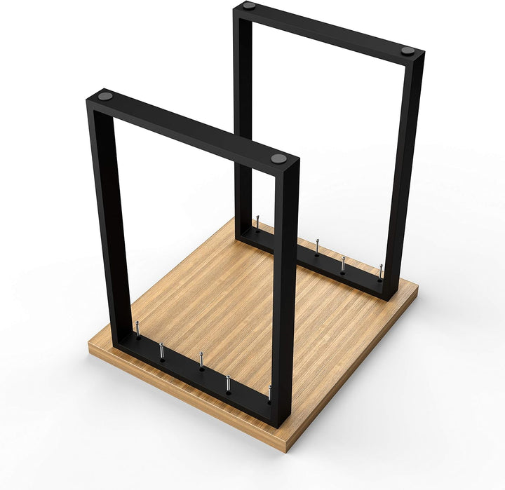 sossai® Stahl Tischkufen (pulverbeschichtet) TKK1 | Farbe: Schwarz | 2 Stück | Breite 70 cm x Höhe 7