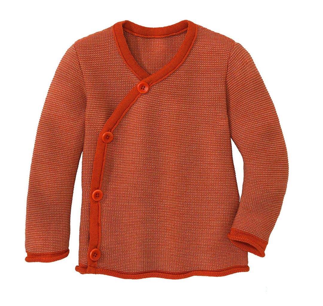 Disana MELANGE-JACKE, mit Wickelverschluss | 100% Bio-Merinowolle GOTS, IVN Best | Newborn Baby Klei
