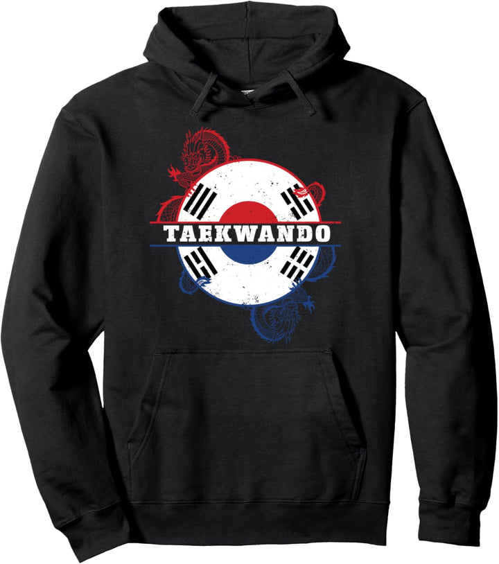 Taekwondo Koreanische Drachenfahne Kampfsportler Pullover Hoodie