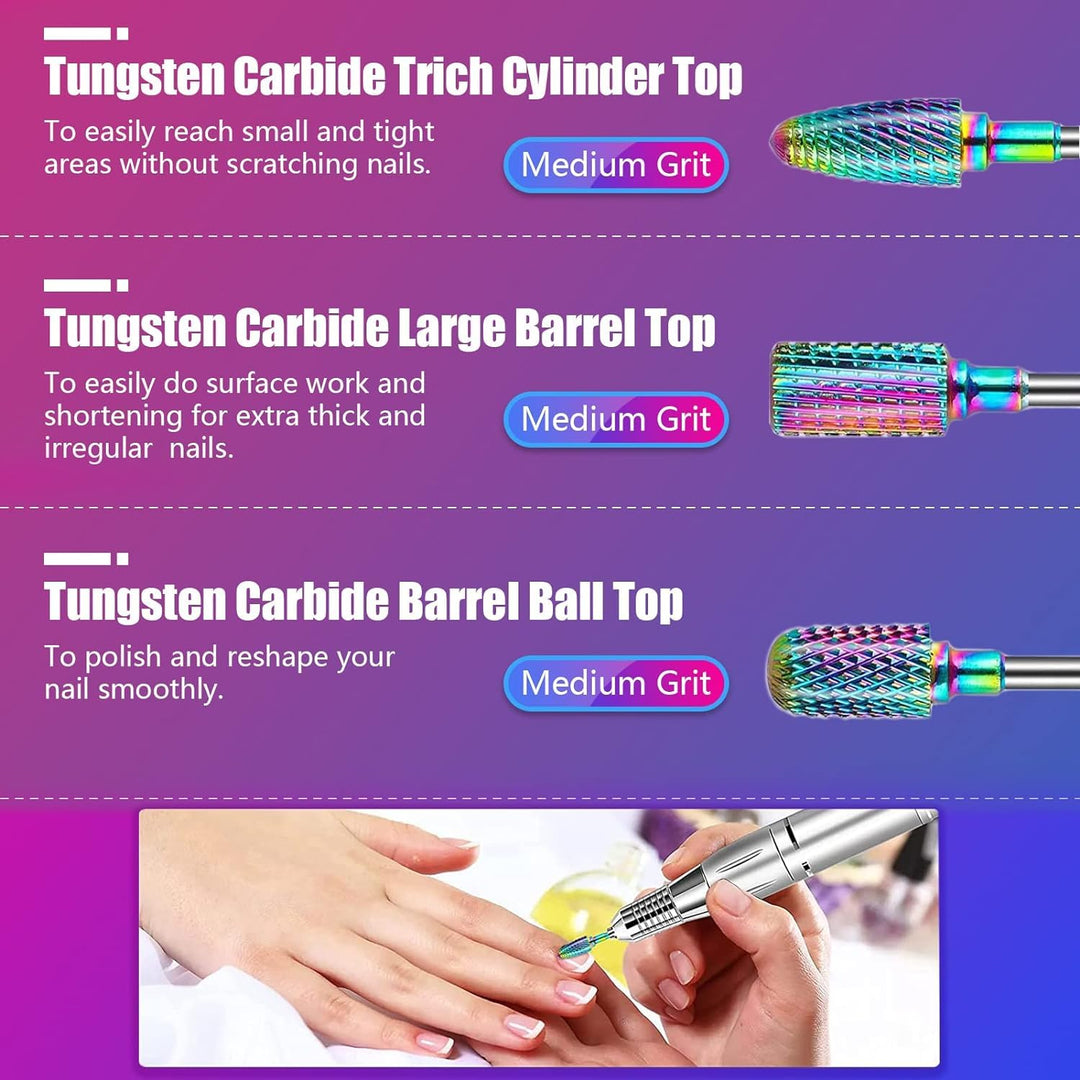 30 Stück Nagelbohrer-Bits, 0.9 cm (3/32 Zoll), Keramik-Bohrer für Nägel, Acryl, Diamant-Nagelhaut-Ef