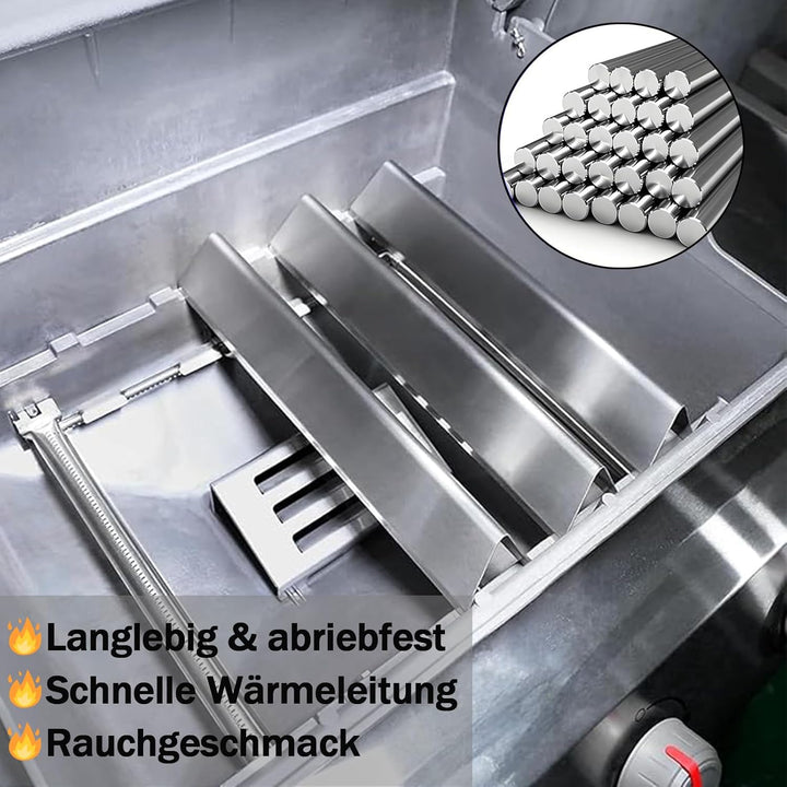 7636 Edelstahl Flavorizer Bars für Weber Spirit 300 Grill, 38,8CM Aromaschienen für Weber Spirit E31