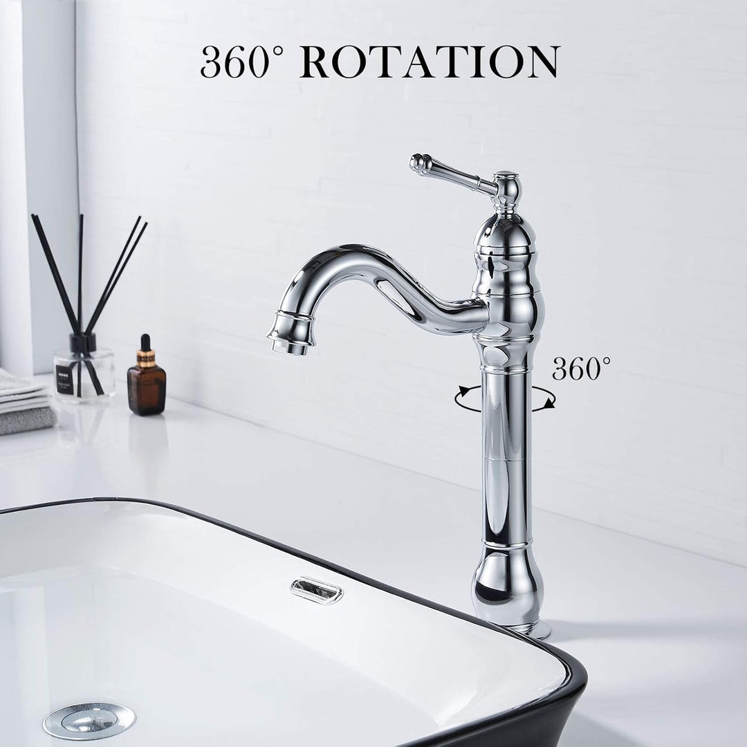 Namuoto Wasserhahn Bad Hoch 360° Drehbar Hoch Waschtischarmatur, Einzelgriff WasserhäHne Bad Waschti