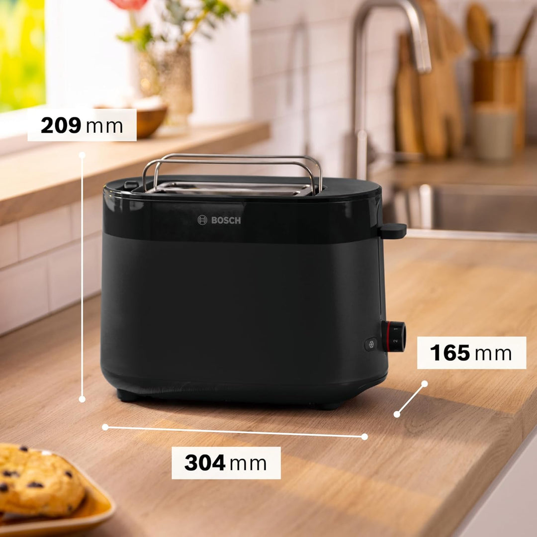 Bosch Kompakt Toaster MyMoment TAT2M123, integrierter Brötchenaufsatz, mit Auftaufunktion, mit Absch