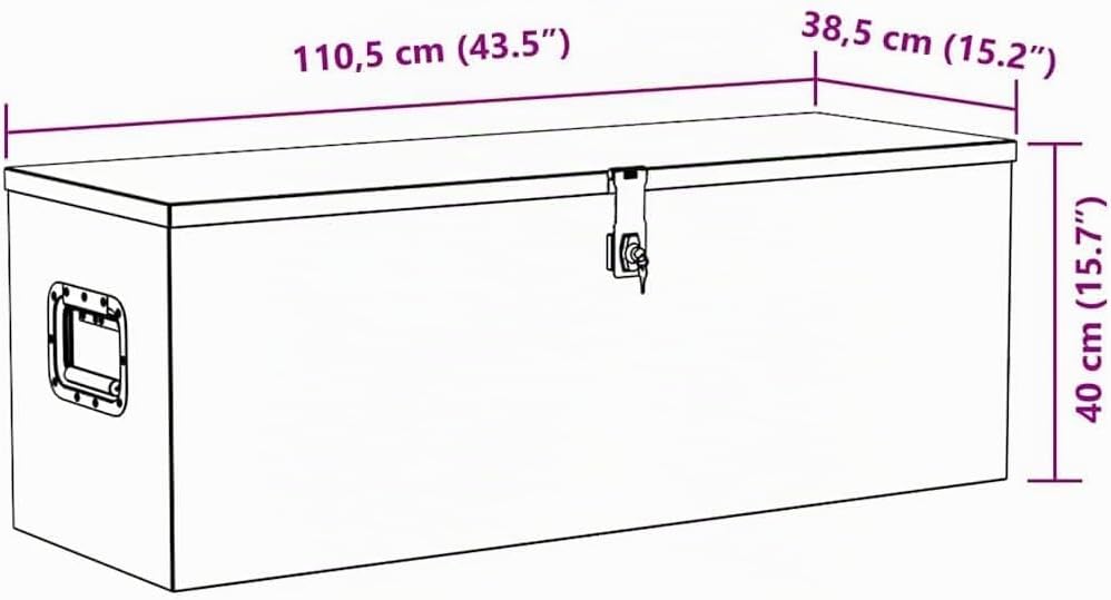 vidaXL Werkzeugbox Aluminium 110,5x38,5x40cm Alu Box Koffer Transportkiste 110.5 x 38.5 x 40 cm Silb