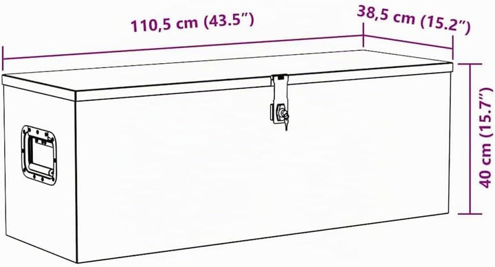 vidaXL Werkzeugbox Aluminium 110,5x38,5x40cm Alu Box Koffer Transportkiste 110.5 x 38.5 x 40 cm Silb
