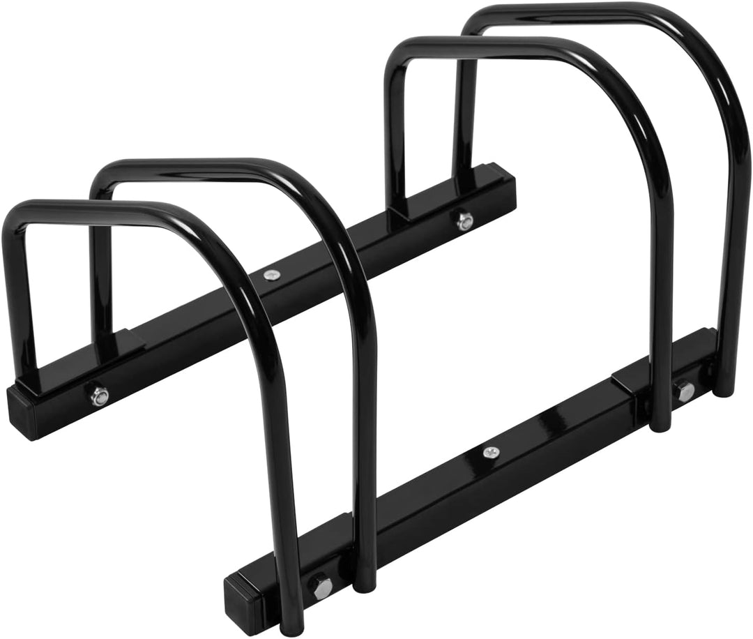 WOLTU Fahrradständer Schwarz für 2 Fahrräder Fahrradhalterung auf dem Boden Aufstellständer für Fahr