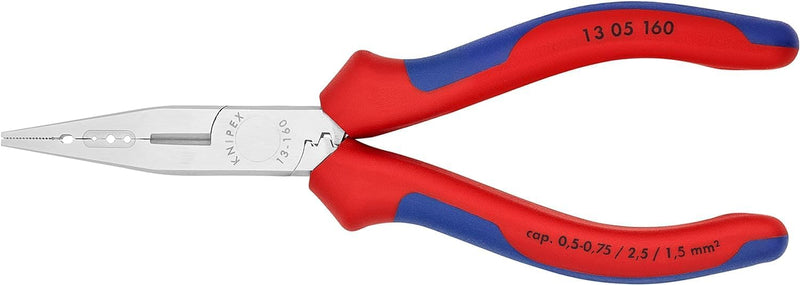 Knipex Verdrahtungszange verchromt, mit Mehrkomponenten-Hüllen 160 mm 13 05 160