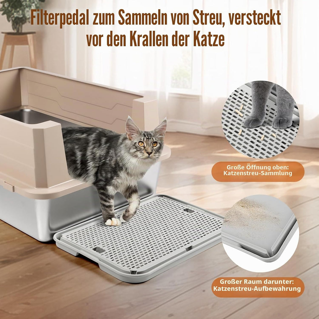 grosse Katzentoilette Rampe Matte, 42x30CM Katzentreppe, Katzenstreu Catcher für automatische selbst
