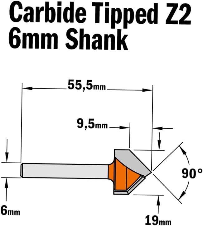 CMT Orange Tools 715.190.11 – Erdbeere für Speichersteckplätze in V (90) HM S 6 D 19 x 16