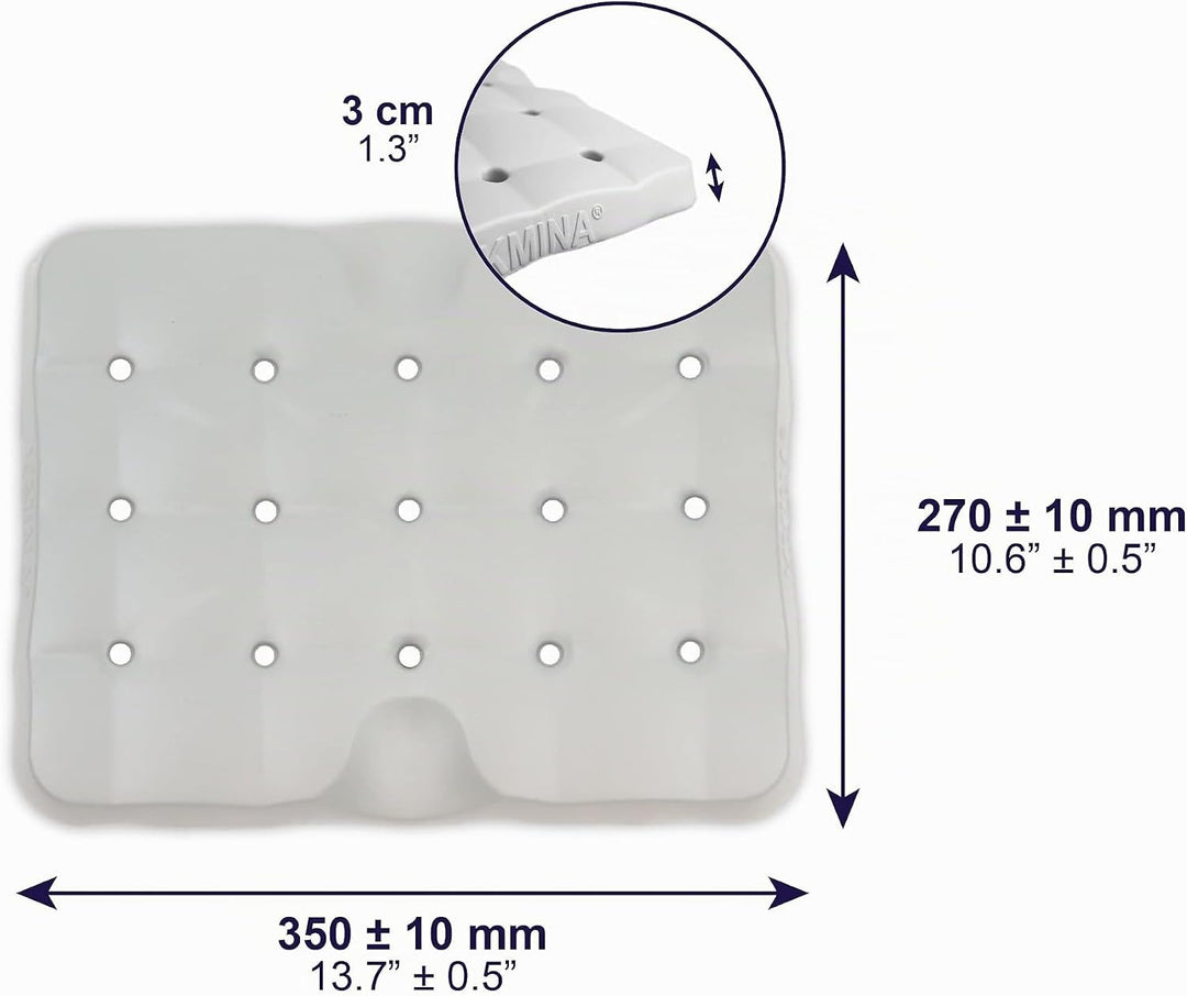KMINA - Sitzkissen Dusche (35x27x3 cm, Hocker Nicht Enthalten), Duschhocker Kissen, 100% Wasserdicht