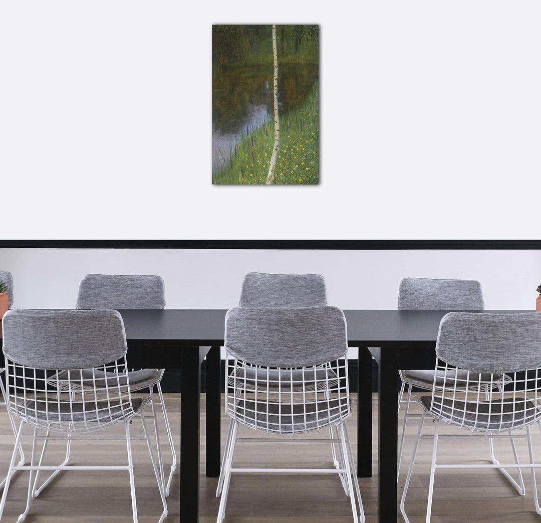 Printed Paintings Leinwand (60x80cm): Gustav Klimt - Seeufer mit Birken (1901) 60x80 cm, 60x80 cm