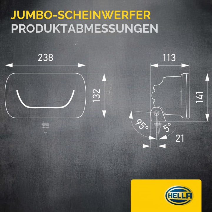 HELLA - LED-Fernscheinwerfer - Jumbo LED - ECE-R148/E24 5931/ECE-R10/E1 9032/ECE-R149 - 1FE 016 773-