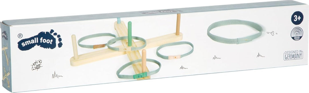 small Foot Ringwurfspiel „Garden Buddies“ aus Holz, Spielset mit niedlichen Tiermotiven, 5 Zielstäbe