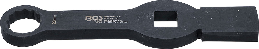 BGS 35336 | Schlag-Ringschlüssel | Zwölfkant | mit 2 Schlagflächen | SW 26 mm Schlüsselweite: 26 mm,