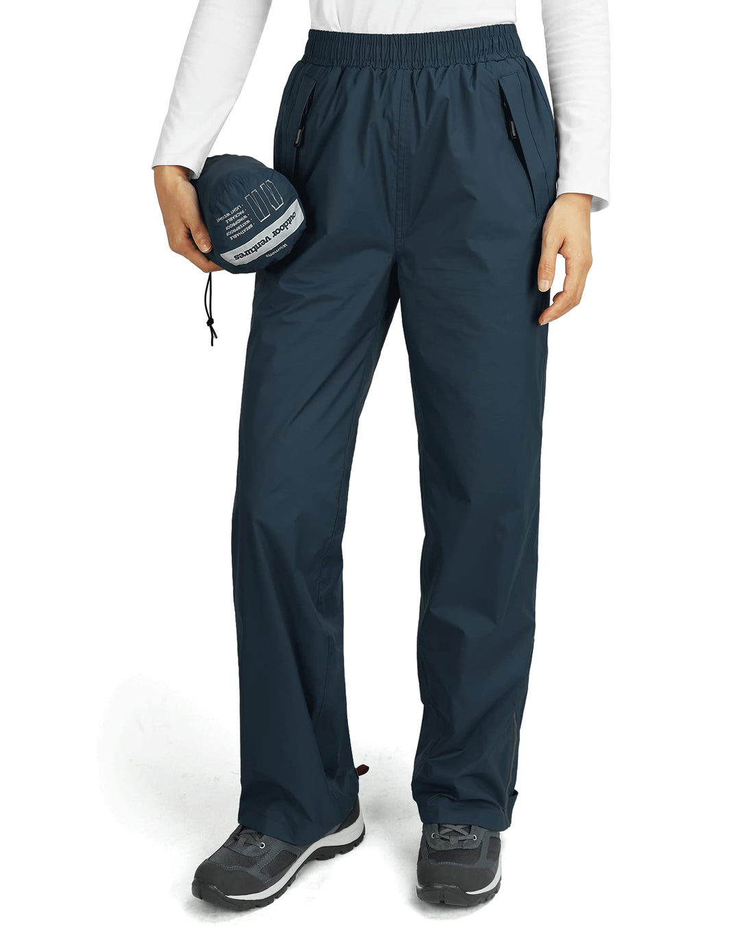Outdoor Ventures Damen Regenhose Wasserdicht Atmungsaktiv Gefüttert Überziehhose - Winddicht Packbar