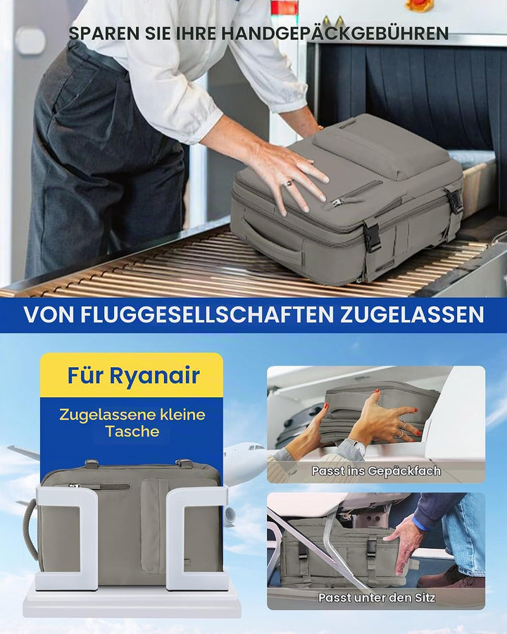 SZLX Vakuum Rucksack mit pumpe Ryanair Handgepäck 40x30x20 Damen Wizzair Handgepäck 40x30x20 Vakuum