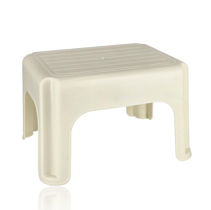 Tritthocker Erwachsene Weiss/Creme – 120 KG Tragkraft – Rutschfester Hocker 38x29x24 cm – Leichte Tr