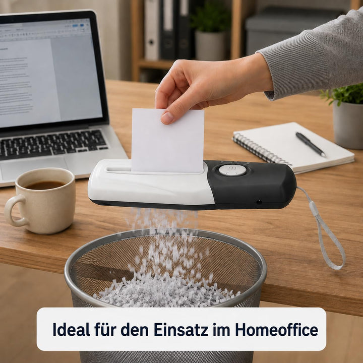 Tragbarer Elektrischer Mini-USB-Aktenvernichter, manueller Aktenvernichter mit USB-Akku für Zuhause,