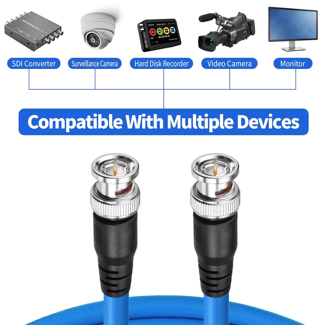 Superbat® 1 Stück 22m (75ft) SDI Kabel BNC Kabel 75 Ohm,3G/6G/12G (Belden 1694A)，Unterstützt HD SDI/