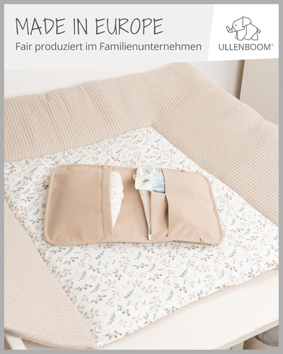ULLENBOOM ® Windeltasche für unterwegs, Sand, Made in EU - Wickeltasche für bis zu 3 Windeln, Feucht