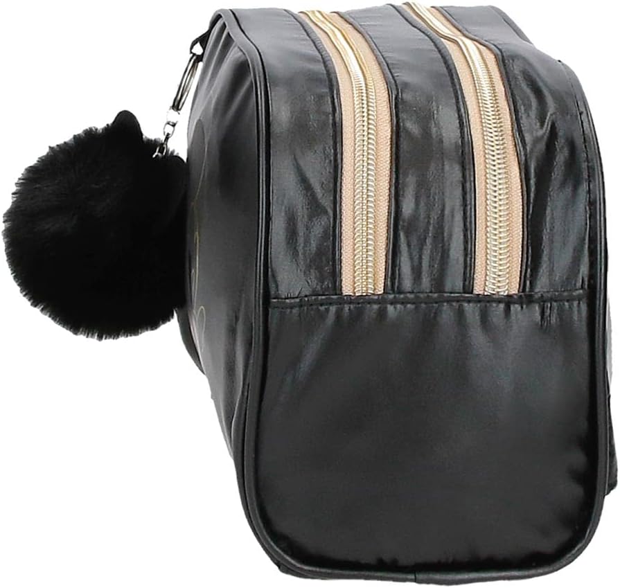 Disney Mickey Outline Kulturbeutel, 26 x 16 x 11 cm, Polyester, Schwarz, Kulturbeutel mit Zwei Fäche