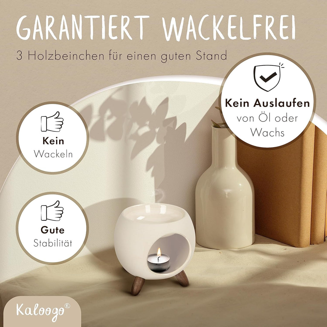 Sabai Scent Duftlampe – Elegantes Duftlicht – 3-beiniges Design – für ätherisches Öl + Duftwachs – p