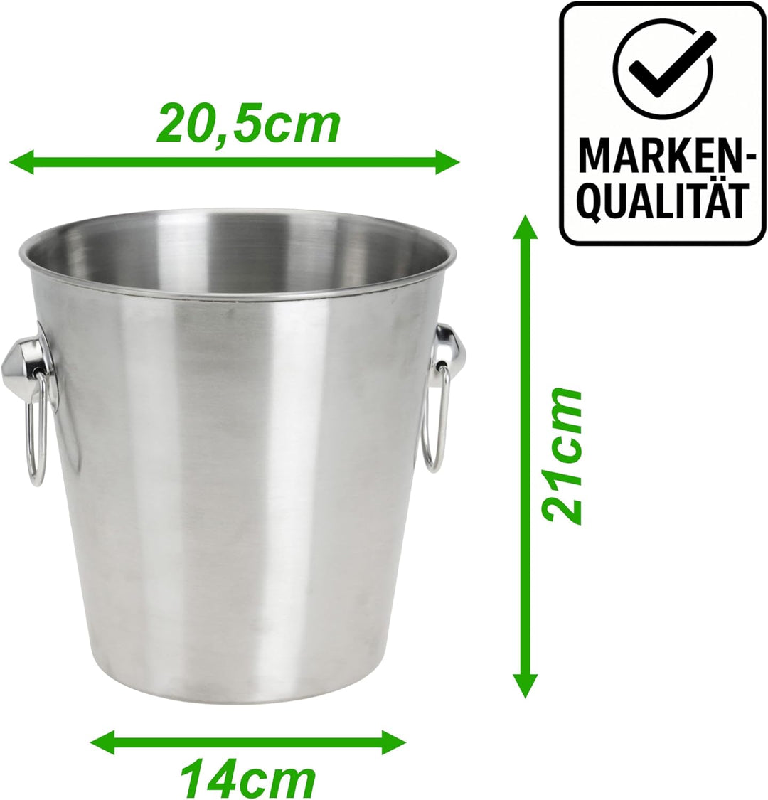 Sektkühler Ø 20,5cm klassischer Sektkübel aus Edelstahl - Weinkühler Eiskübel Sekteimer für Sekt, Ch