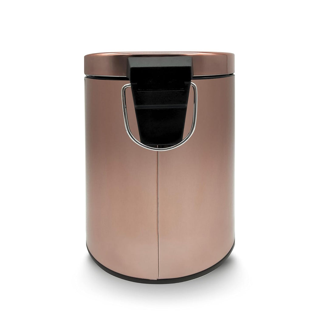 Kosmetikeimer 3 Liter in Kupfer für Badezimmer | Glänzende Oberfläche | Masse: 26 x 17 cm | Treteime