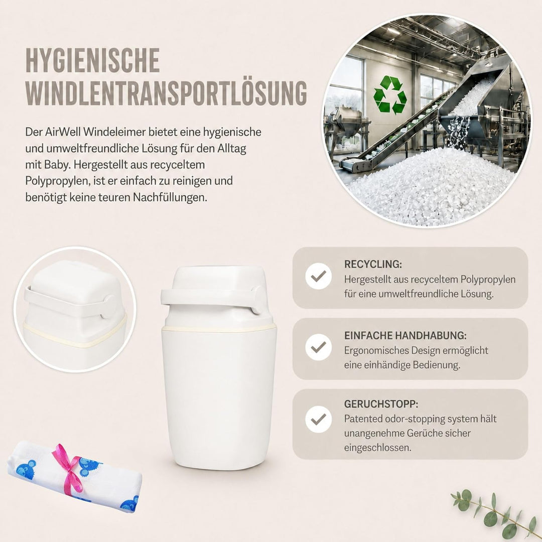 Set Magic Windeleimer Majestic & Windel Blaubär | Diaper Keeper mit Geruchsstop-System | bis zu 15 W