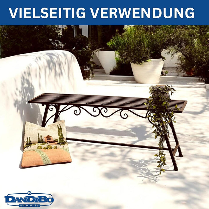 San Marco Gartenbank Wetterfest Metall - 120 cm Sitzbank mit Ornamenten Cucciu XL - Robuste Eisenban
