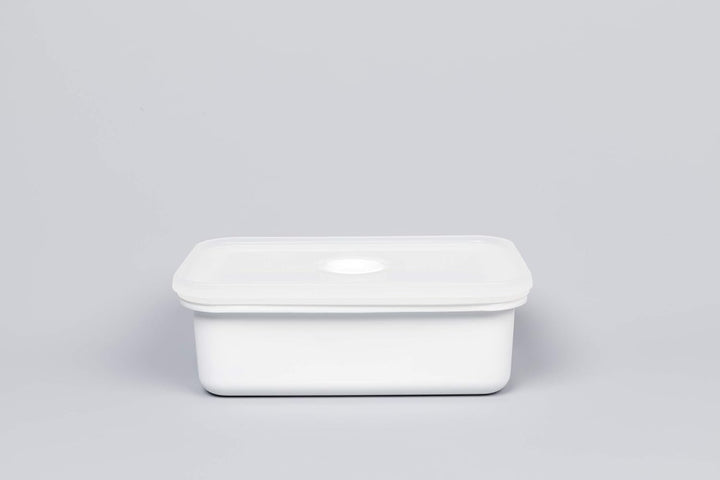 Honeyware 87006 Auflaufform / Backform aus Emaille, flach, mit Aroma-Deckel, Ofenform für kleine Auf