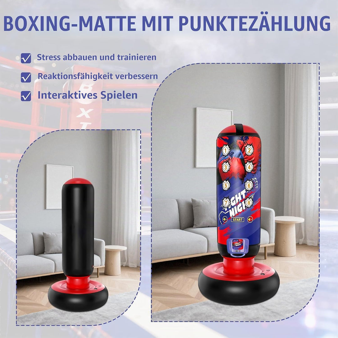 Boxziel Kinder – Interaktives Boxtraining Gerät mit Musik &amp; Licht – Selbstklebendes Punch Target zum