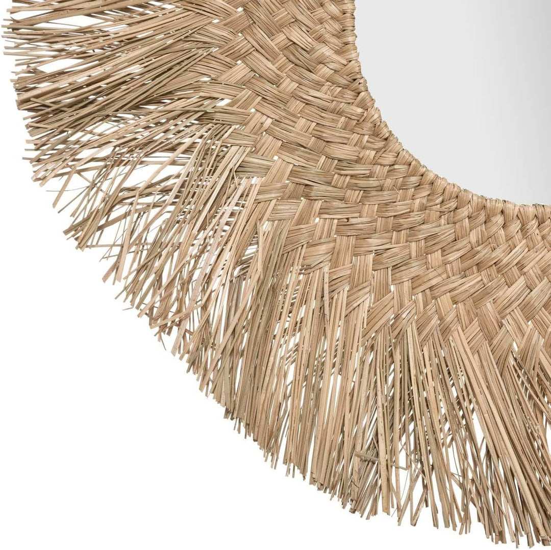 Spiegel Ael - Schilfrohr D. 80 cm - Beige - Atmosphera créateur d'intérieur