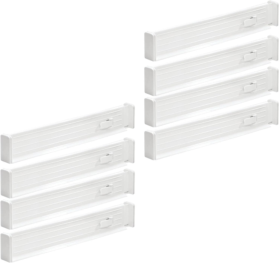 mDesign 8er-Set verstellbarer Schubladeneinsatz – praktischer Schubladen Organizer für Schrank und K