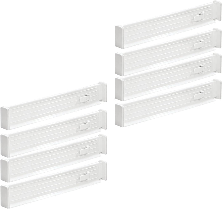 mDesign 8er-Set verstellbarer Schubladeneinsatz – praktischer Schubladen Organizer für Schrank und K