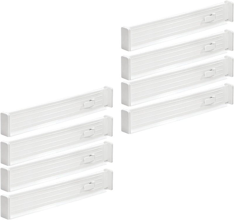 mDesign 8er-Set verstellbarer Schubladeneinsatz – praktischer Schubladen Organizer für Schrank und K