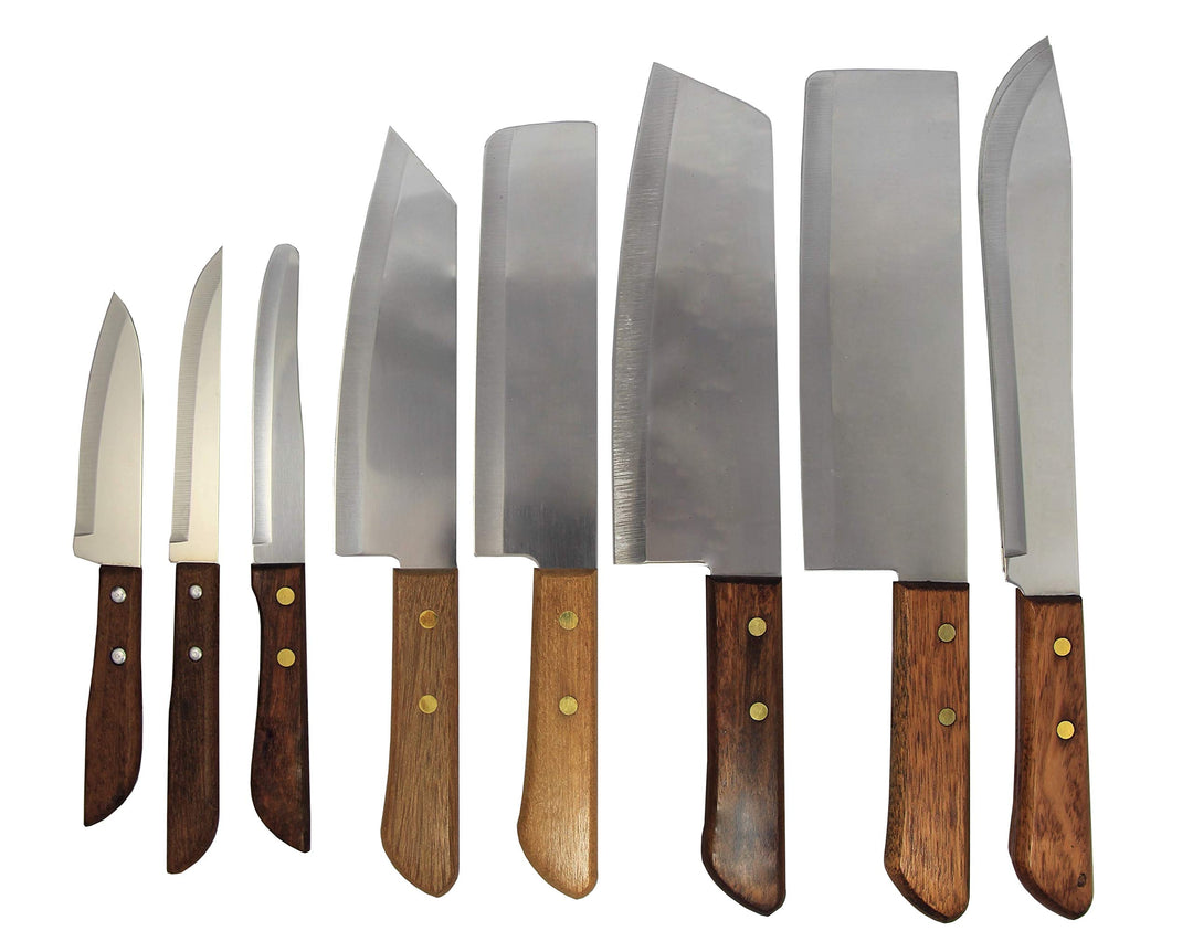 Thailand Messerset [ 8 Messer - #248, 22, 21, 172, 171, 792, 501, 503 ] Messer mit Holzgriff