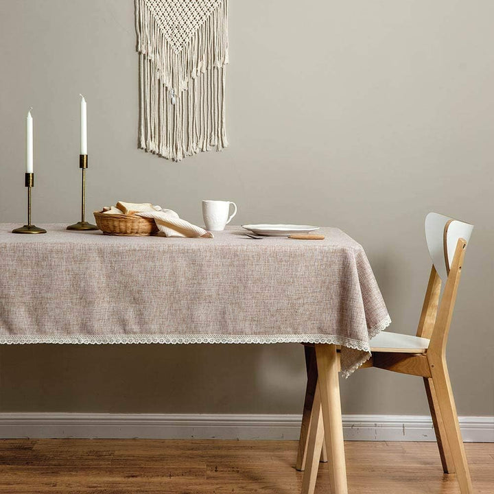 GLORY SEASON Leinen Rustikale Sackleinen Waschbare Tischdecke, Solide Schweres Gewicht 150 x 260 cm
