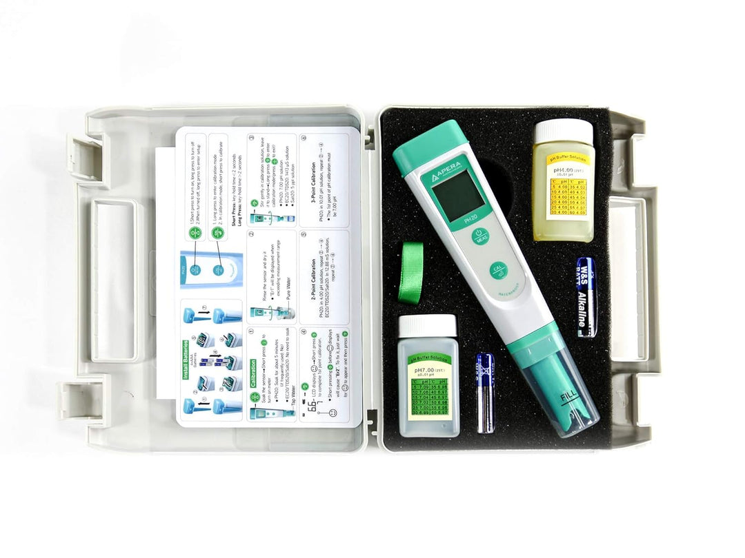 Apera Instruments EC20 EC-Meter, Leitfähigkeitsmessgerät im Taschenformat &amp; PH20 pH-Meter, Messgerät