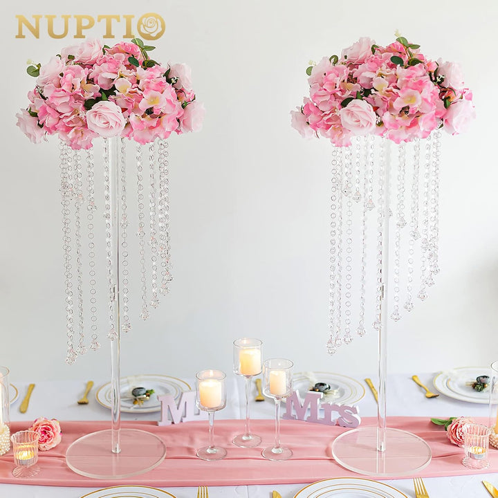 Nuptio Acryl Vasen Hochzeit Mittelstücke - 10 Stück 80cm Hoch Klare Geometrische Blume Vase Stehen f