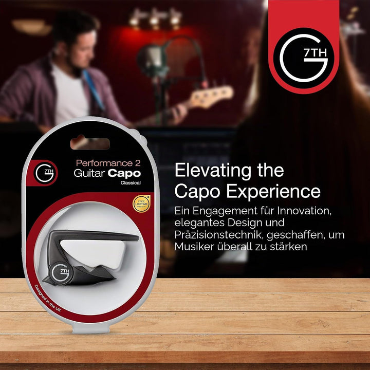 G7th G7CP2BK Performance-2 Capo Classic Schwarz Performance 2, Konzertgitarre schwarz Single, Perfor