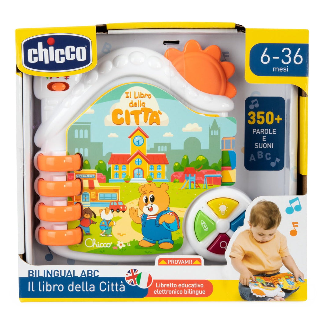 Chicco Interaktives zweisprachiges Buch Italienisch/Englisch mit 9 Seiten, Lernspiel Erste Wörter, S
