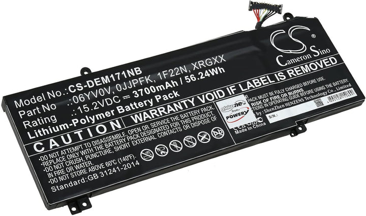 Akku für Laptop Dell Alienware ALW15M-R1738R, 15,2V, Li-Polymer