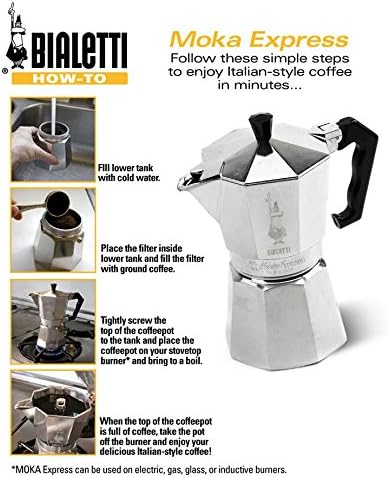 Bialetti - Moka Express: Kultiger Espressokocher für den Herd, macht echten italienischen Kaffee, Mo