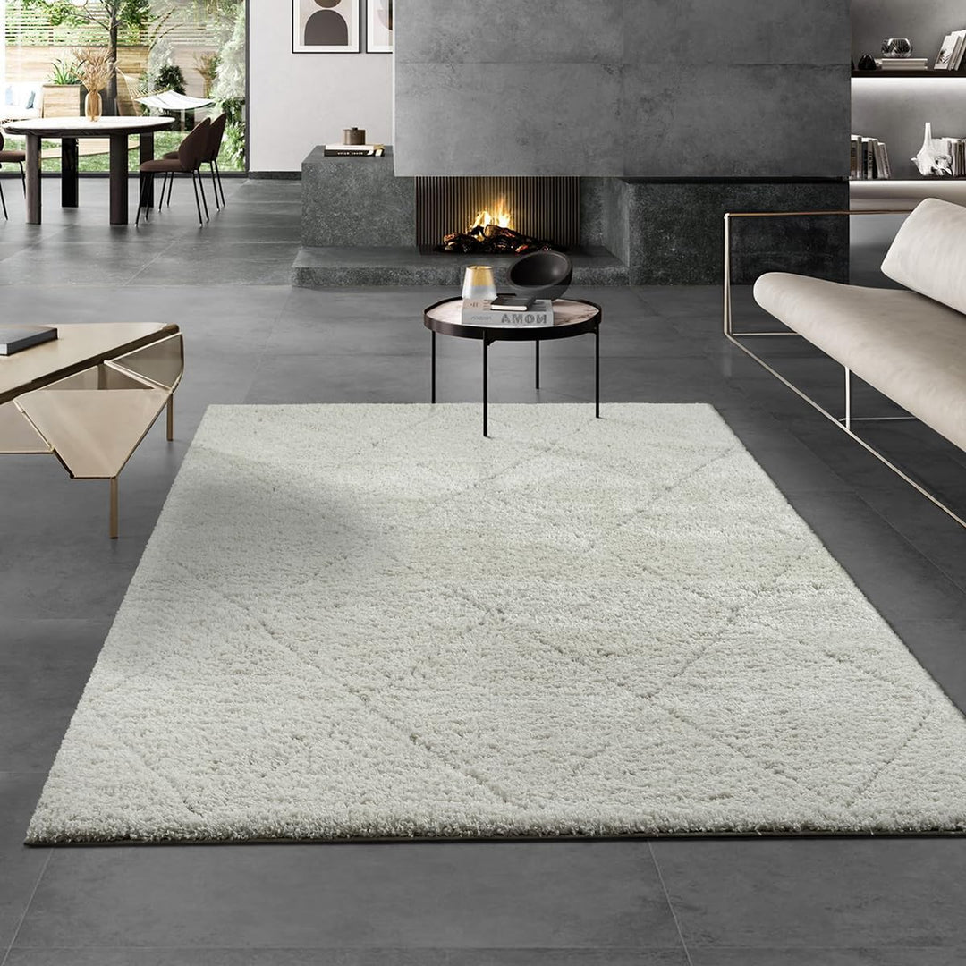 the carpet Velvet eleganter Designer Teppich Wohnzimmer, weicher &amp; pflegeleichter Hochflor Wohnzimme
