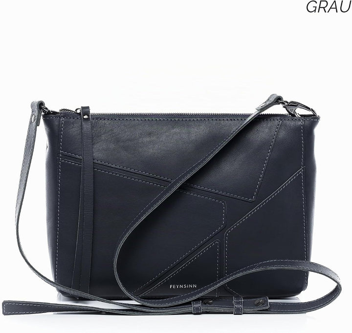 FEYNSINN Clutch mit langem Schultergurt JEMMA PUZZLE aus Premium Leder I Handtasche für Damen I Umhä