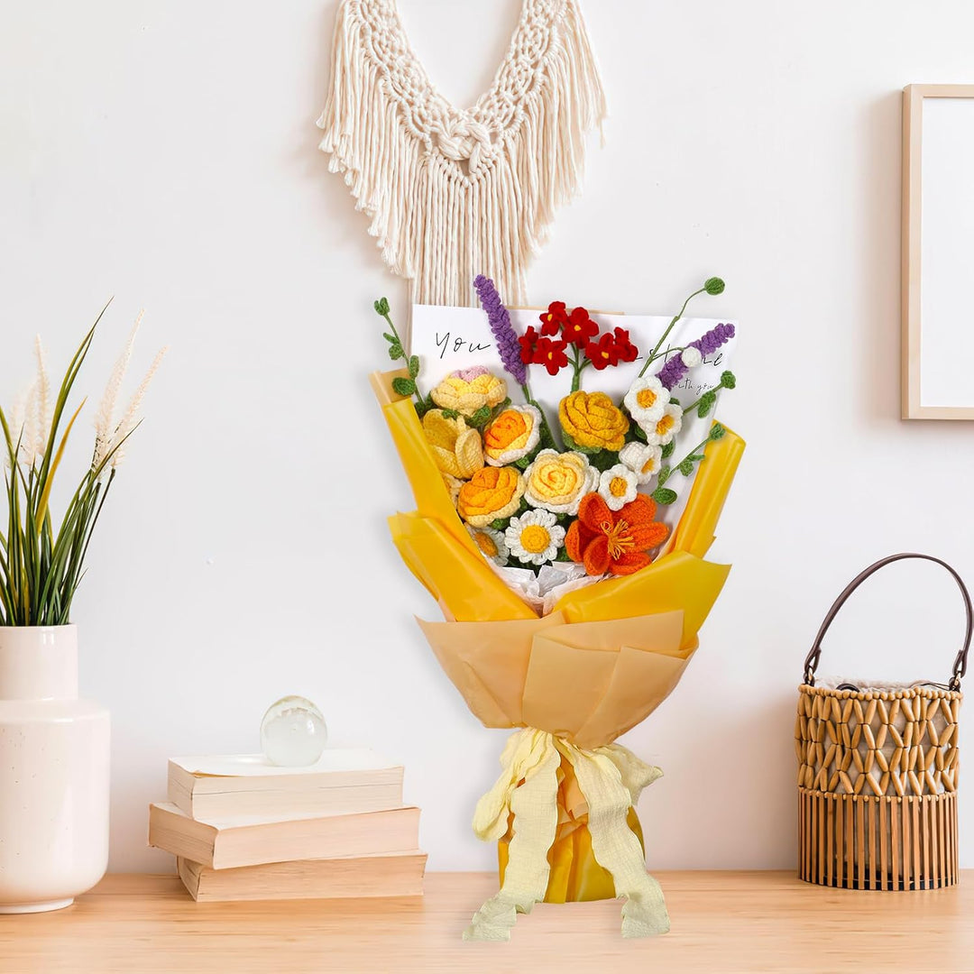 ASTNIC Häkelset für Anfänger, Komplette Blumen Häkelset für Anfänger Erwachsene, Rosenstrauss Häkeln