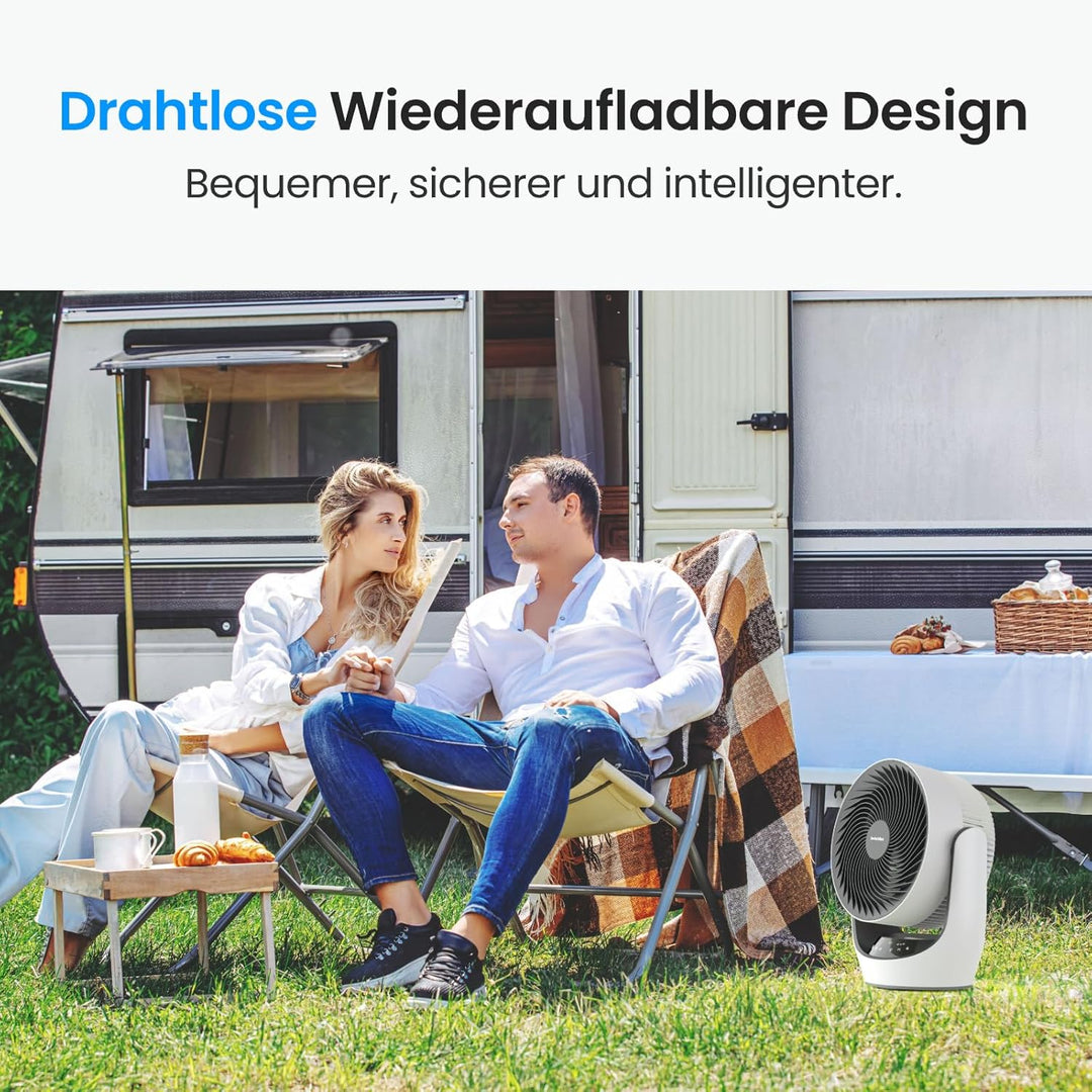 SwitchBot USB Tischventilator, leistungsstarker 24 dB leiser Batterie-Umluftventilator, Kompatibel m