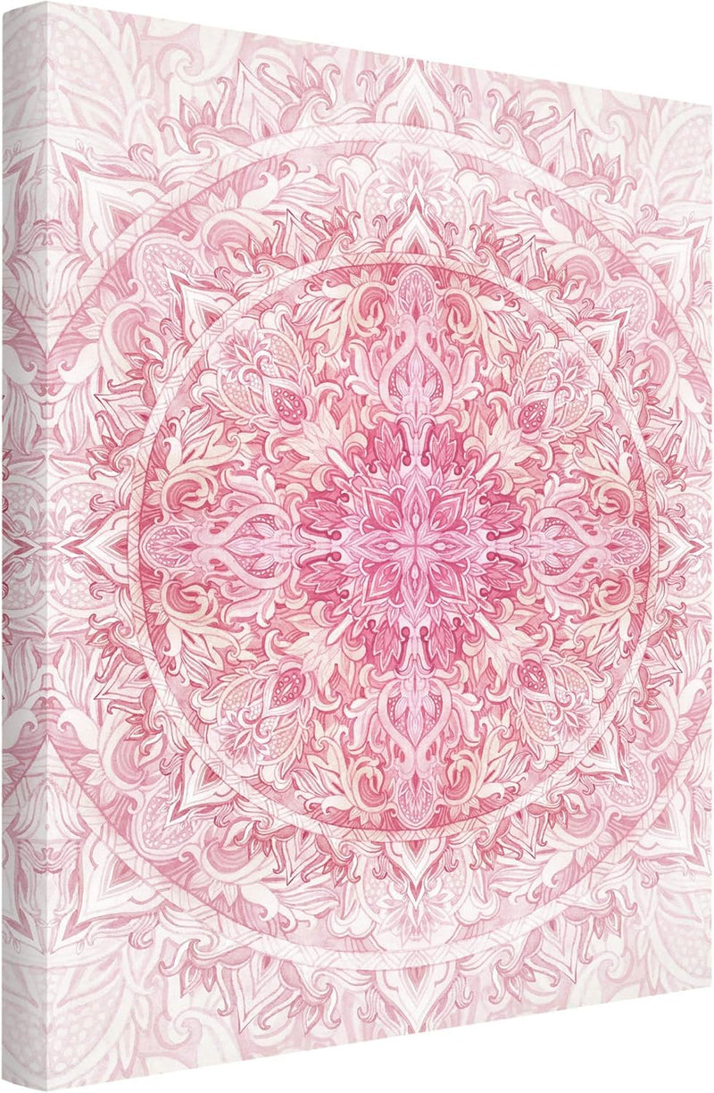 Bilderwelten Leinwandbild - Mandala Aquarell Sonne Ornament rosa - 40 x 30cm - Canvas 40L x 30B cm,